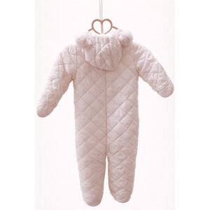 First Impressions Baby 18M Quilted Bunting Suit Hooded Soft Pink Winter Soft